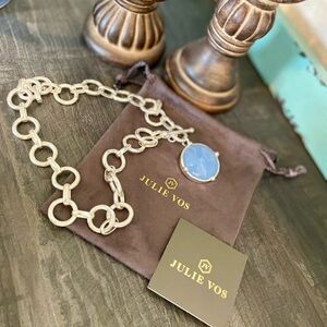 Julie Vos Honeybee Statement Necklace - Silver/Chalcedony